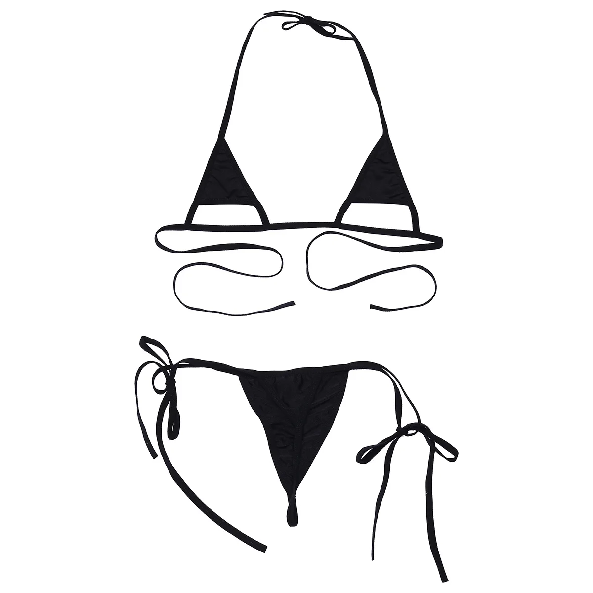 Женский комплект нижнего белья бюстгальтер стринги Завязывающийся сексуальный