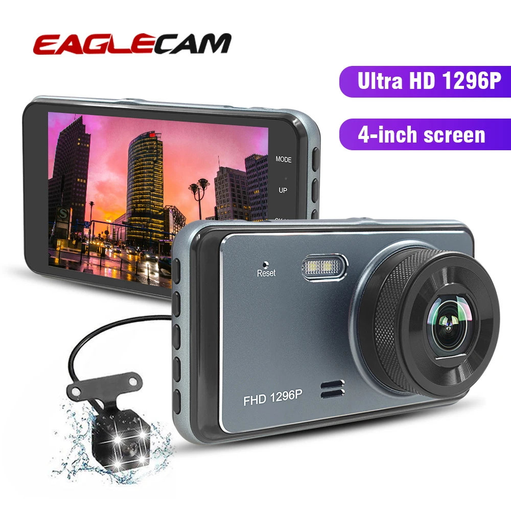 Видеорегистратор Автомобильный видеорегистратор камера Full HD 1080P 1296P двойной