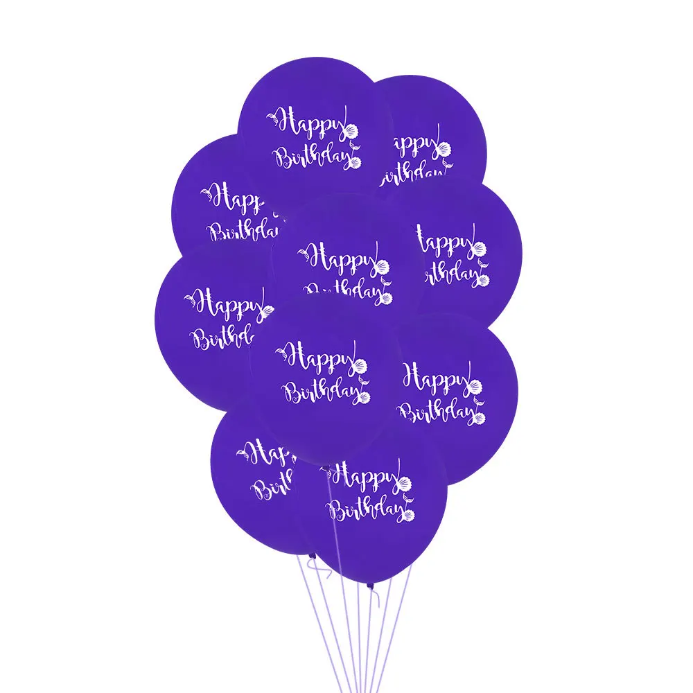 Purple 10 шт. 12 дюймов маленькая Русалка Принцесса латексный воздушный шар под морем Ариэль девушки ребенок душ День Рождения украшения поставки шары - Цвет: Purple