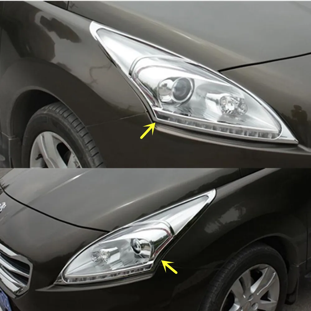 Высокое качество для Peugeot 3008 2013 2014 2015 Передняя передняя фара рамка Стик ABS