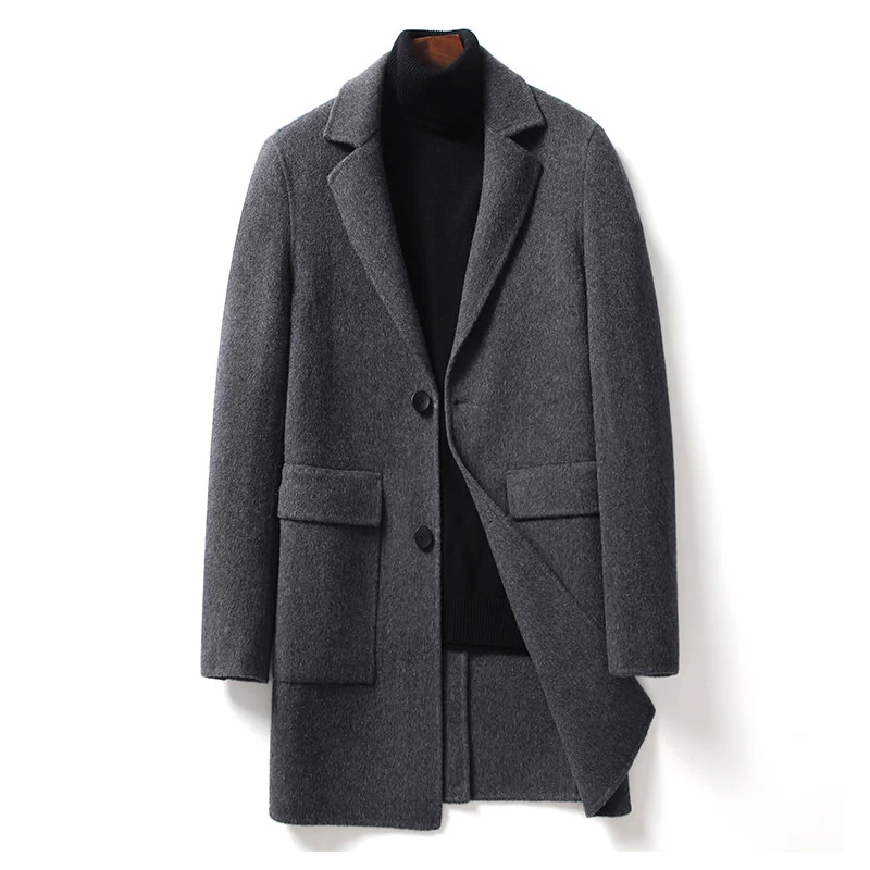 

Мужская куртка с отложным воротником PAULKONTE, однотонная теплая длинная куртка в европейском и американском стиле, Лидер продаж