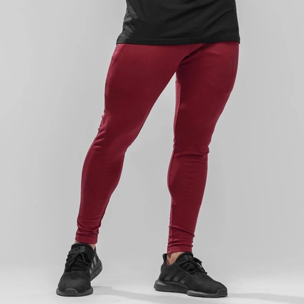 Мужские обтягивающие штаны для бега спортивные из хлопка бодибилдинга фитнеса