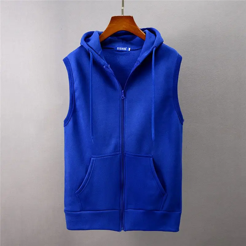 

Size sweater large solid couple's hooded cardigan coat zipper Pocket Vest Fashion