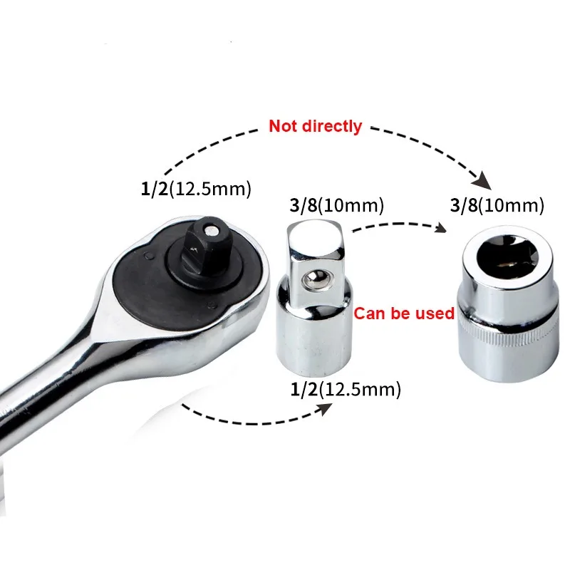 

4/6pcs Drive Socket Ratchet Converter Head Sleeve Adapter Reducer Steel Small Socket Tools For Car Bicycle Garage Repair Tools