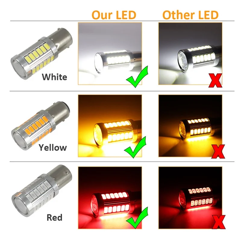 50 шт. 1157 BAY 15D стробоскопическая вспышка 33 SMD 5630 LED P21W 1156 BA15S BAU15S задняя фонарь |