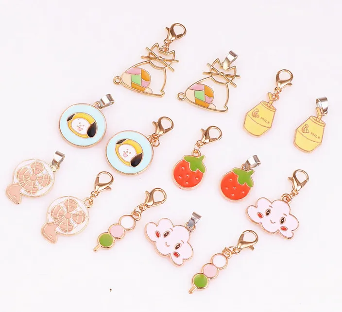 5 шт./лот милые эмалированные Плавающие Подвески для йогурта и клубники подвески