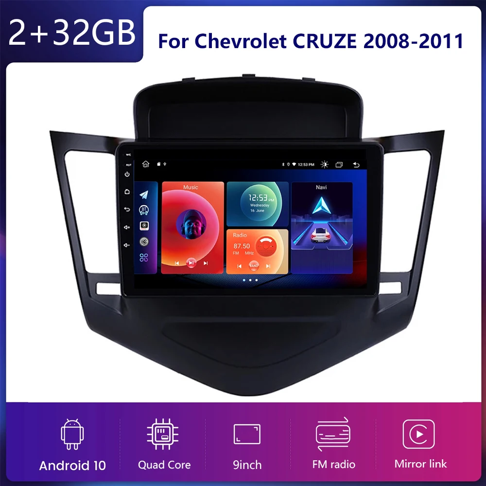 

Двойной 2din Android 11 автомобильный DVD мультимедийный плеер для Chevrolet CRUZE 2008 2009 2010 2011 четырехъядерный 2.5D GPS Navi Wifi BT
