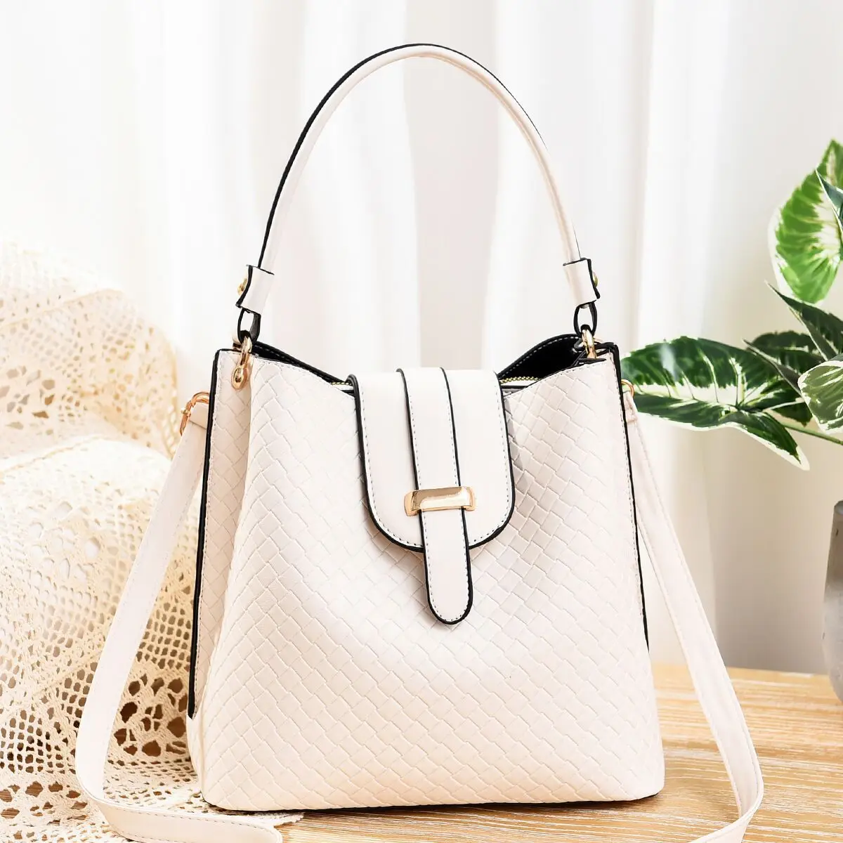 

MONNET CAUTHY New Arrival Handbag Classic Elegant OL PU Casual Totes Solid Color Green Grey Khaki Black White Practical Bags