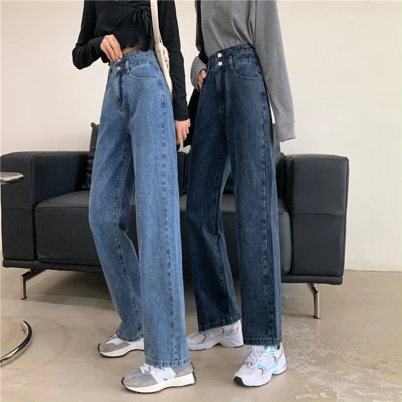 

Jeans Women's High Waist Wide Leg Straight Pants Loose Fashion Autumn and Winter 2021 New Slim Versatile Pants