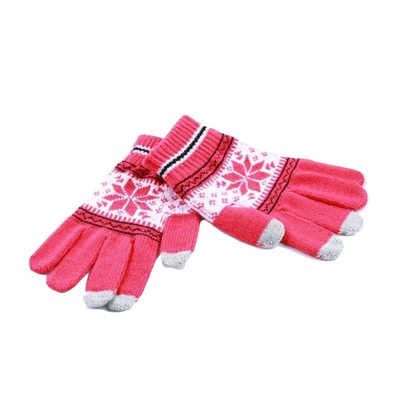 H Лидер продаж Модные Guantes для мужчин и женщин зимние теплые перчатки вязание снежинка шаблон полный палец перчатки и варежки Luvas - Цвет: Type 11