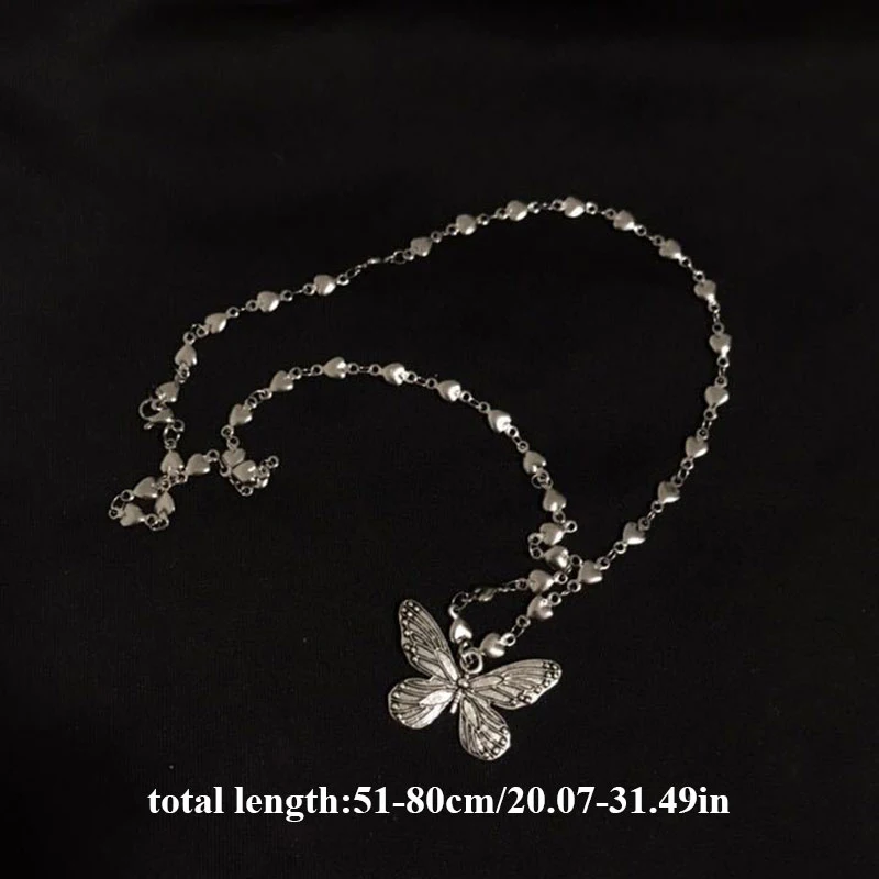 

New INS Butterfly Bracelet Women Retro Butterfly Pendant Butterfly Necklace Clavicle Chain Individuality Versatile Jewelry