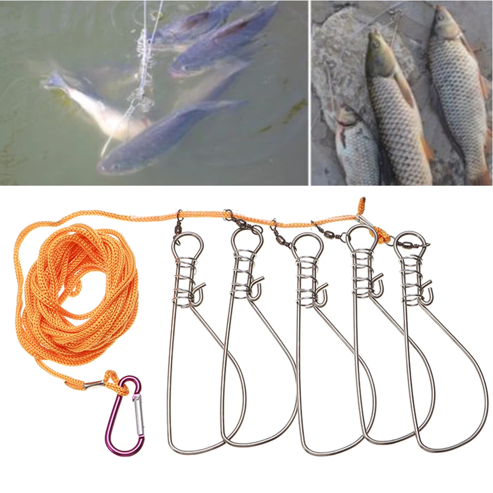 5 м веревки Оранжевый Рыбы Пряжка из нержавеющей стали Рыба пряжкой замок