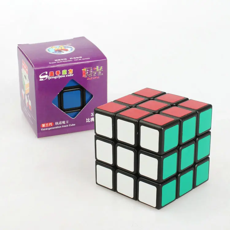 Shengshou Aurora 3x3 cube Black Speed ПВХ наклейка Cubo Magico обучающая игрушка идея подарка Прямая