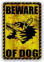 beware of dog warning yard tresspassing tin sign indoor and outdoor use 8x12 or 12x18