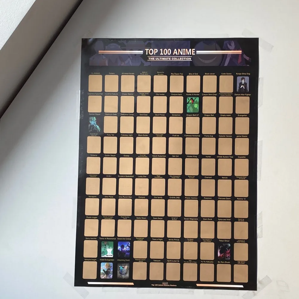 Топ украшения для дома 100 аниме постер с царапинами ведро список премиум и