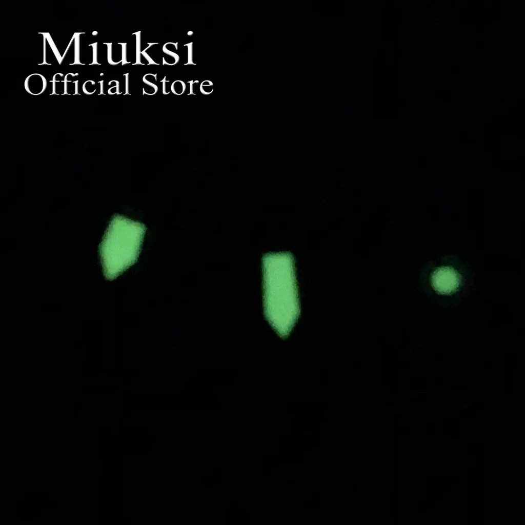 Miuksi серебристо-голубые часы зеленые светящиеся стрелки подходит для NH35 NH36 ETA 2824