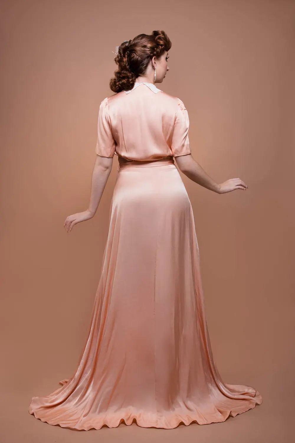 Женский пикантный халат Boudoir с поясом кружевное шелковое ночное белье ночная