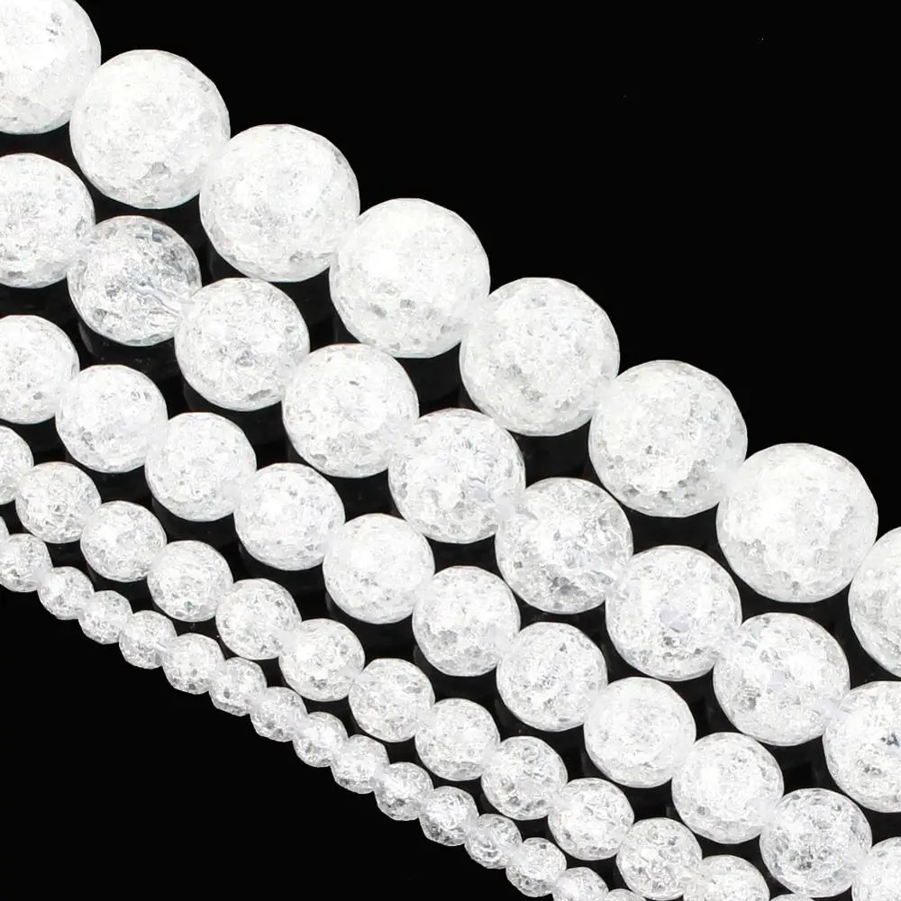 Натуральный камень белый трещины стеклянные хрустальные бусины на возраст от 6