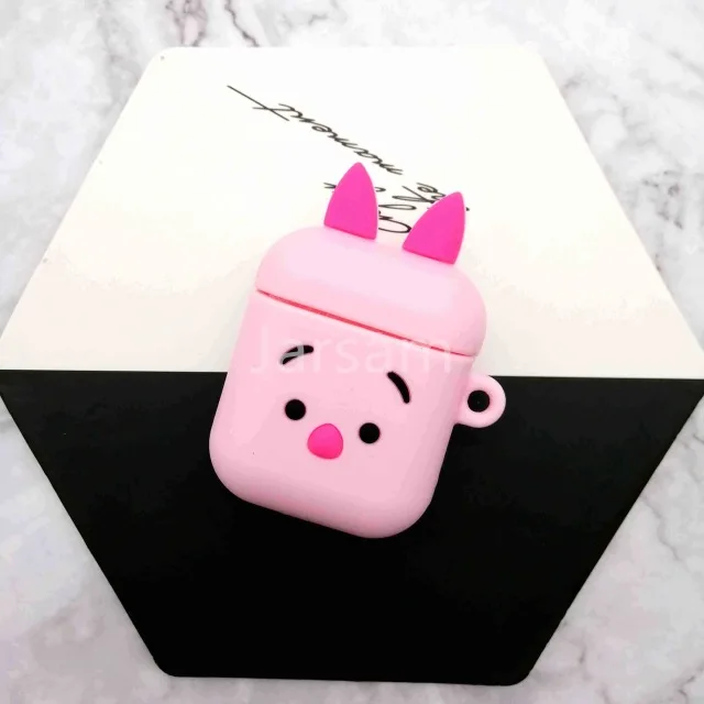 Для Airpods 2 Чехол, силиконовый чехол с рисунком, чехол для air pods, милый чехол для наушников, 3D чехол для наушников, аксессуары для наушников - Цвет: pije