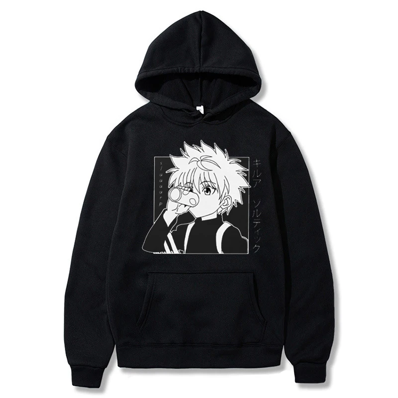

Japan Anime Funny Killua Eyes Killua HxH Hoodies Winter Japan Style Hunter X Hunter Sweatshirts Pullovers for Women Men