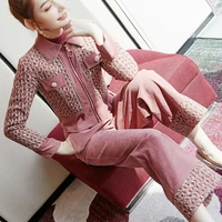 2021 new thin thickened two piece trouser female autumn and winter sweat suits sweatshirt women matching sets kliou two piece