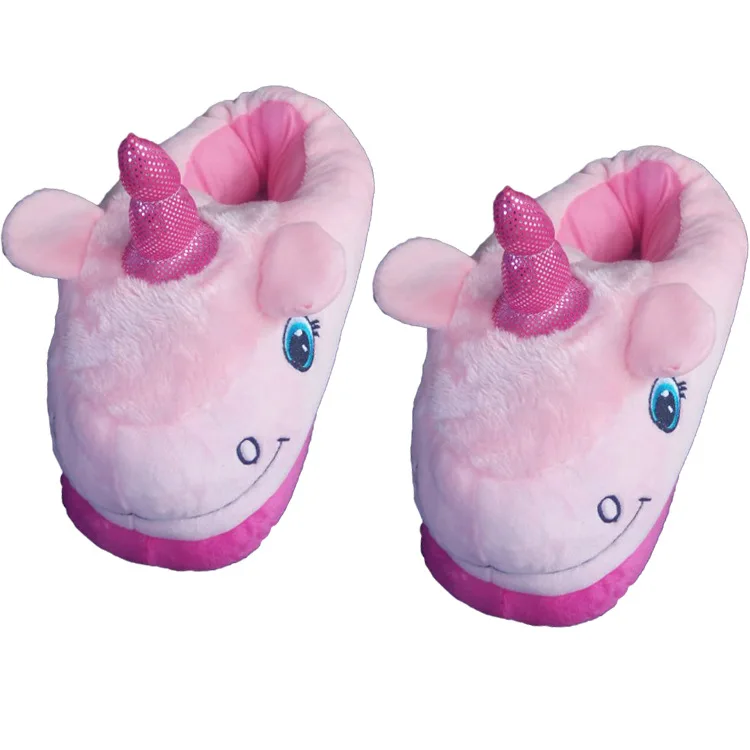 1027W pink Милые зимние домашние тапочки; коллекция года; Chausson Licorne; белая обувь; женские тапочки с единорогом; pantuflas unicornio pantoufle femme - Цвет: 1027W pink