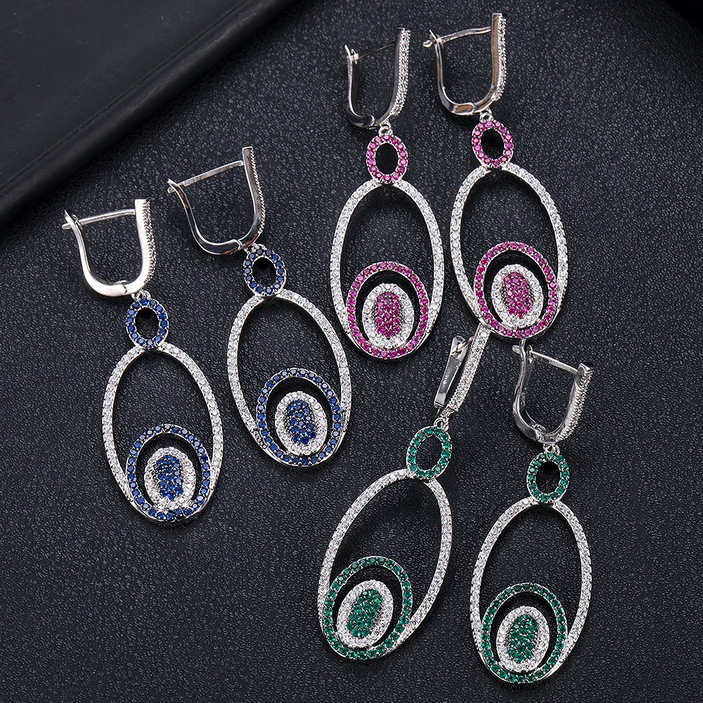 Janeklly тренд капли воды Висячие серьги для женщин аксессуары Полный кубический