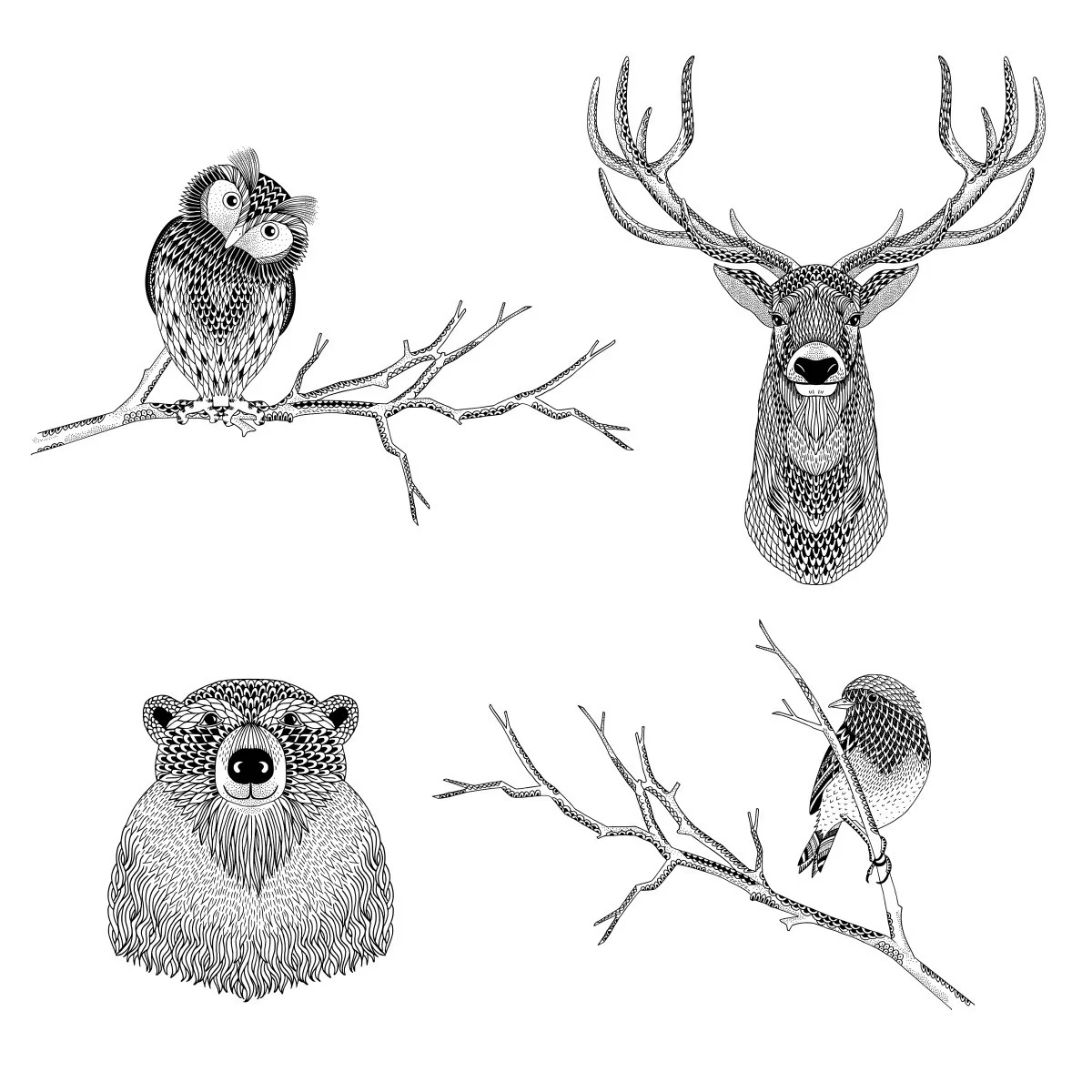 

AZSG Deer Bear Bird Clear Stamps For DIY Scrapbooking Decorative Card Making Crafts Fun Decoration Supplies