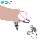 Кольца для пениса IKOKY, стимулятор раздражения, катетеры, регулируемые интимные игрушки для мужчин, гей-расширители пениса из нержавеющей стали