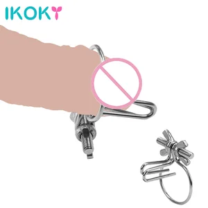 Кольца для пениса IKOKY, стимулятор раздражения, катетеры, регулируемые интимные игрушки для мужчин, гей-расширители пениса из нержавеющей стали