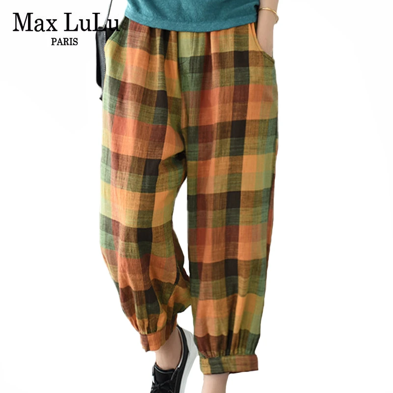 Max LuLu новинка 2020 модные летние штаны в китайском стиле Женские винтажные