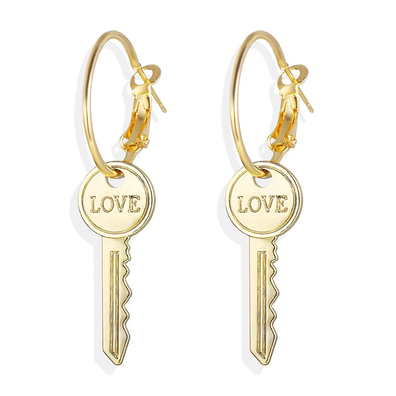 Женские серьги-ключи женские Украшения креативные простые винтажные