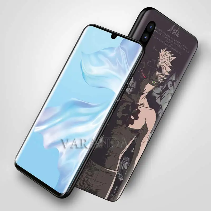 Чехлы с изображением черного клевера для Huawei P20 P30 Pro P40 Lite E P Smart Z Plus 2019 черный