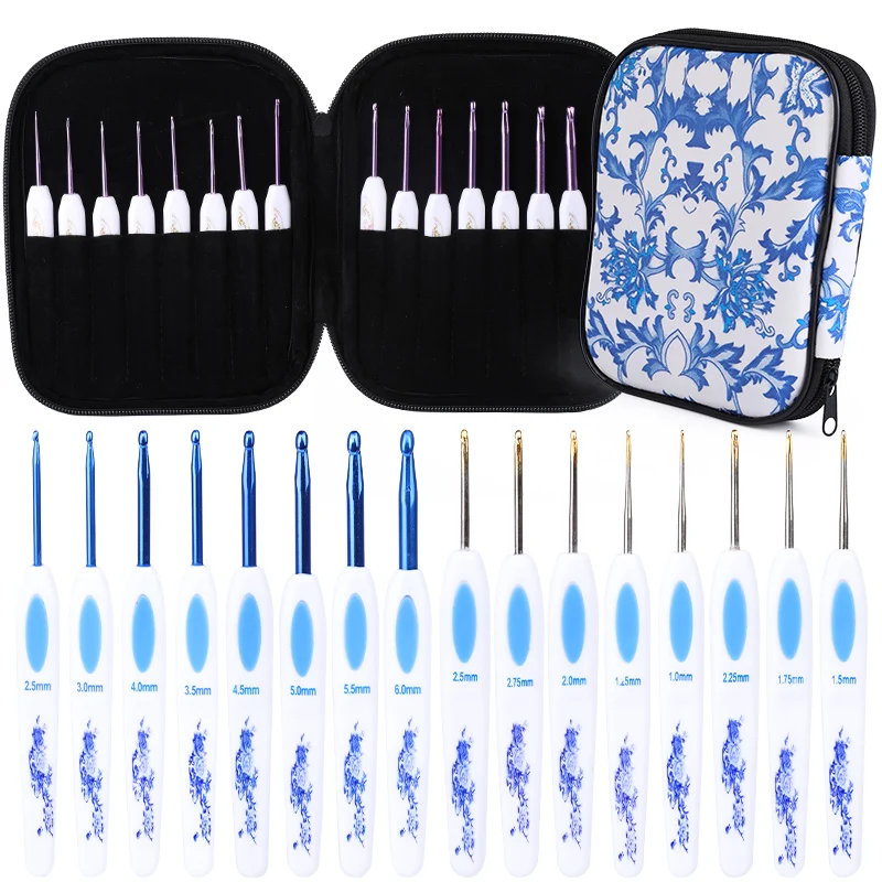

LMDZ 16pcs Sweater Yarn Knitting Needle Tool Set Needles Weave Crochet Hooks Tools For Sewing Needles Tool With Storage Bag