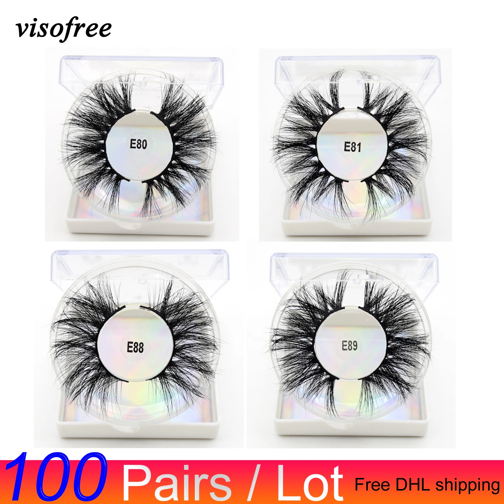 100 пар/лот 25 мм 3D норковые ресницы драматические Длинные Накладные полный объем