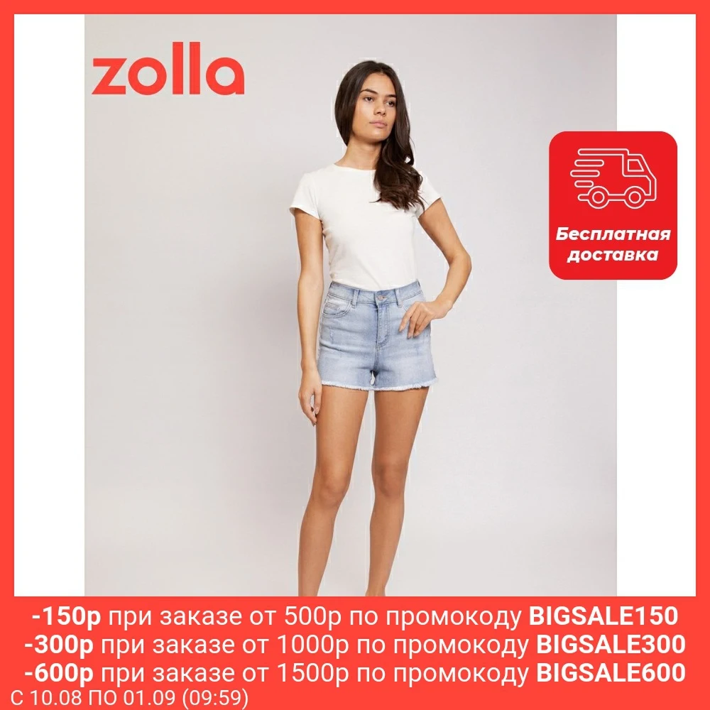  Zolla shorts for women cotton: 72%, viscose: 3%, elastane: 2%, polyester: blue 23% women's cycling High waist Summer clothing Bermuda Capri pants girls loose Sports Fashion 2021 clothes 