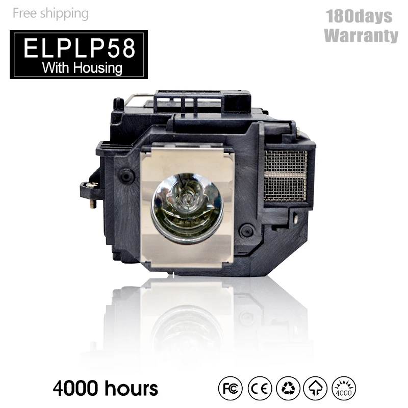 

ELPLP58 EB-X92 EB-S10 EX3200 EX5200 EX7200 EB-S9 EB-S92 EB-W10 / EB-W9 / EB-X10 EB-X9 for EPSON Projector Lamp Buld With Housing