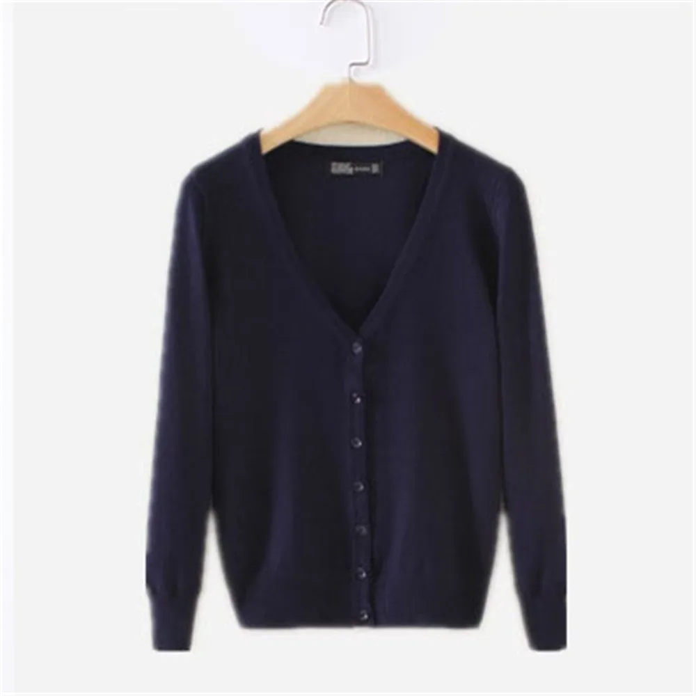 Fashion Sweater Knitted Cardigan Button Jacket 2020 Autumn V-neck Loose Large Size Long Sleeve Casual Tops For Women |