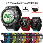 Ремешок для наручных часов, быстросъемный силиконовый браслет для Coros VERTIXCoros VERTIX 2, 22 26 мм