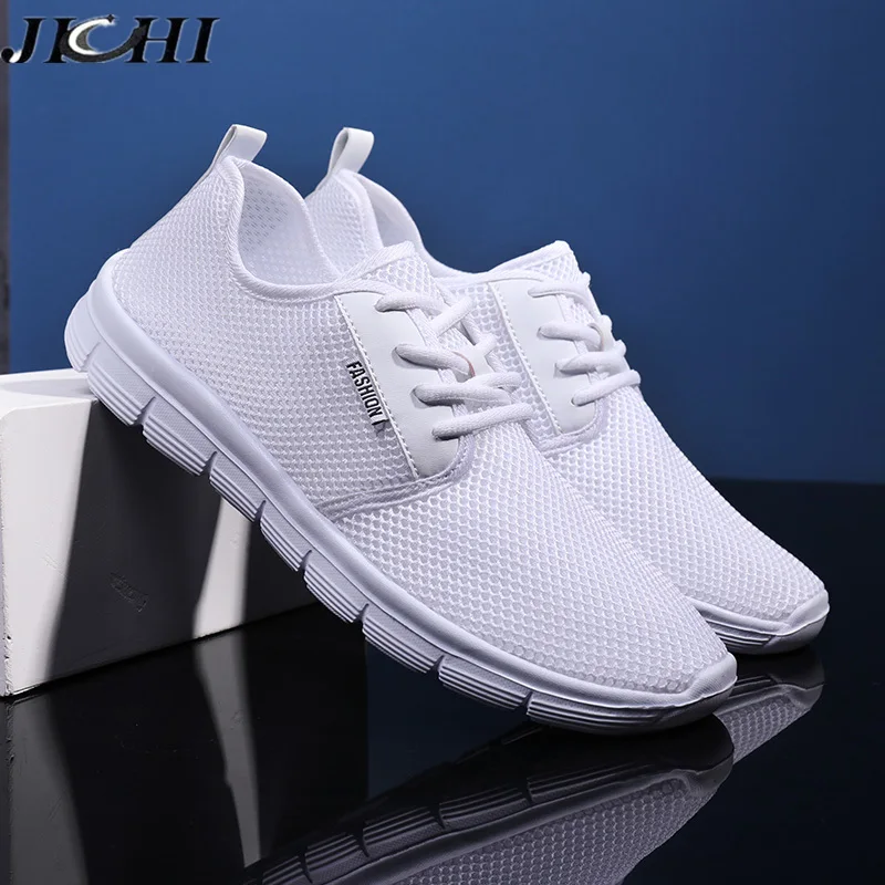 

2021 Men Sneakers Mesh Fashion Lightweight Casual Shoes Men Lac-up Breathable Mens Shoes Flat Walking Big Size Footwear 46