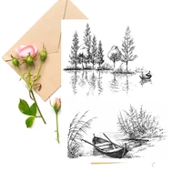 tree boat clear stamps for diy scrapbooking card making silicone stamps fun decoration supplies