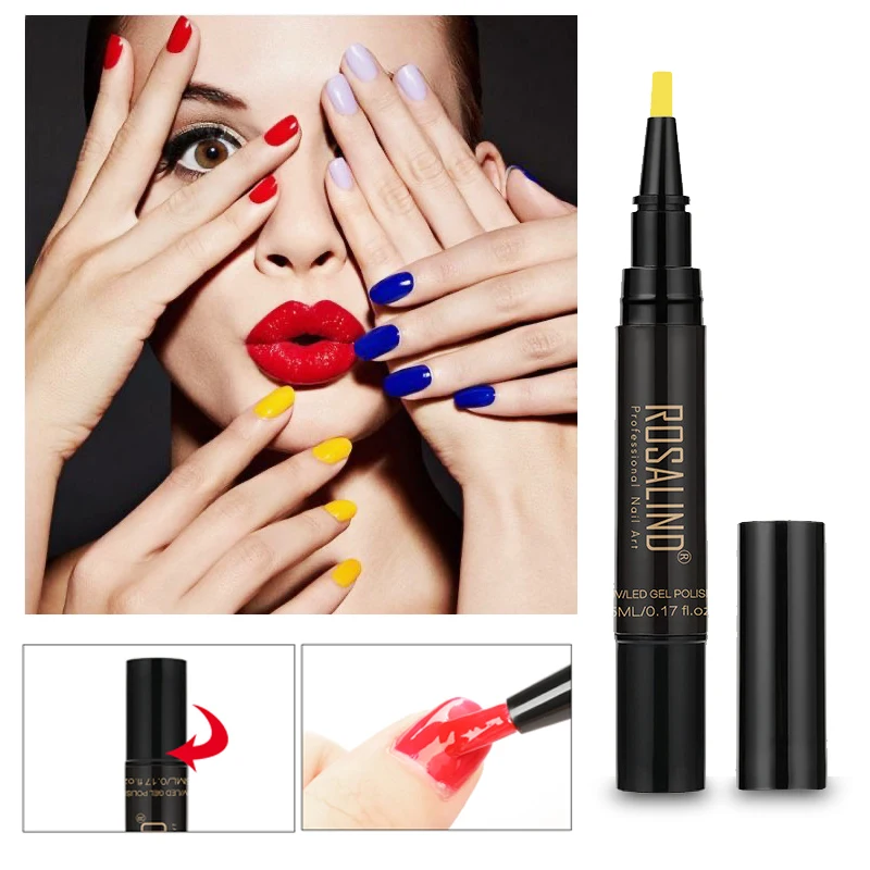 Гель-лак для ногтей ROSALIND 58 цветов УФ-светодиодный отмачиваемый белого цвета