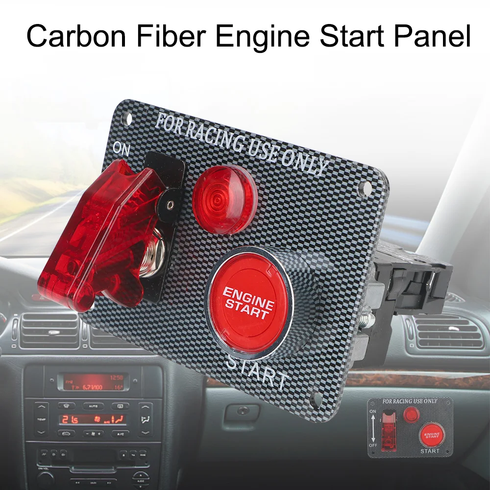 

Автомобильный переключатель панель Пуск кнопка переключатель 2 Переключатель углеродное волокно для модификации автомобиля