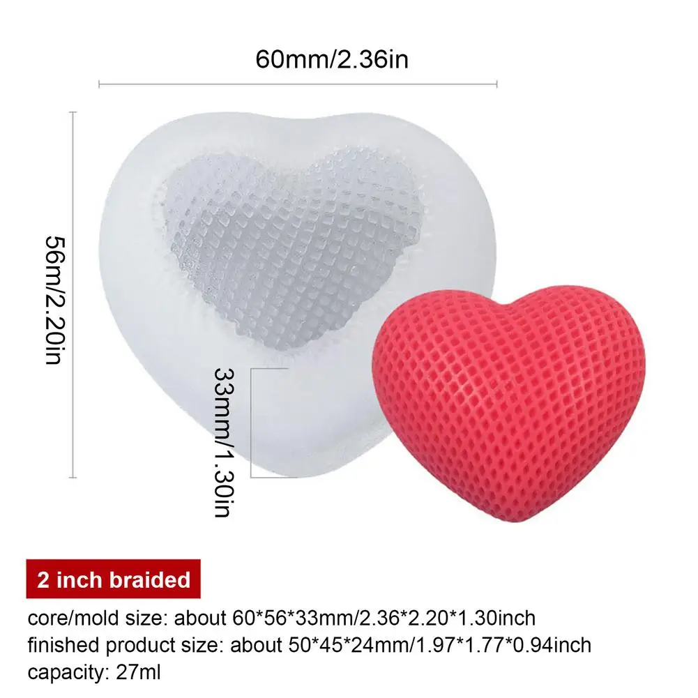 

Silicone Candle Molds Mousse Cake Chocolate Silicone Mold Woven Heart Design Handmade Soy Candles Making Aroma Wax Soap Molds
