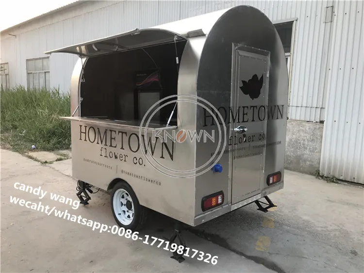 220cm Length Food Trailer Mobile Truck Cart All Stainless Steel For Fast With 2 Big Wheels | Бытовая техника