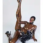 Резина латекс Кофе коричневый Schwarz общая Ganzanzug Облегающий комбинезон с маской на молнии SexyXXL