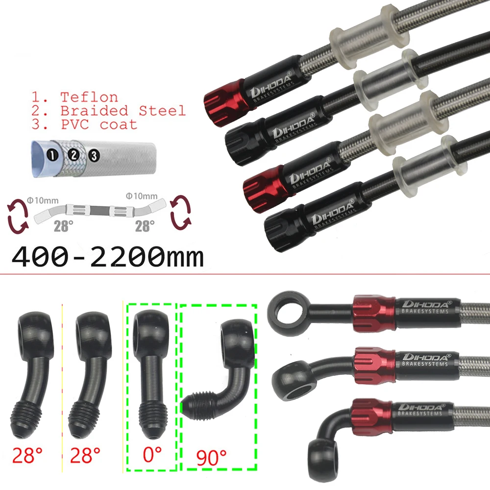 

Тормозной шланг AN3 28 °-28 ° для мотоцикла, гидравлическая оплетка из нержавеющей стали, тройная масляная трубка, вездеход, уличный внедорожник, питбайк м10