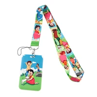 ya165 girls in the alpsl anime lanyard for keys mobile phone hang rope keycord usb id card badge holder keychain diy lanyards