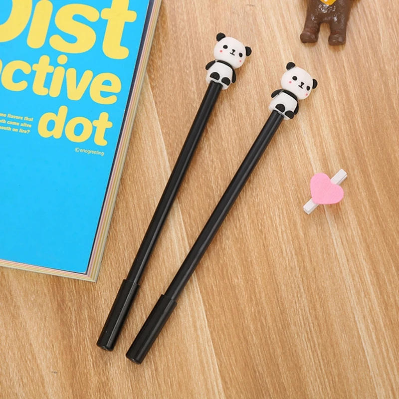 

6 Pack Creative Panda Black Gel Pen 0.5mm Refills Liquid Gel Pen Rollerball Pen N0PB