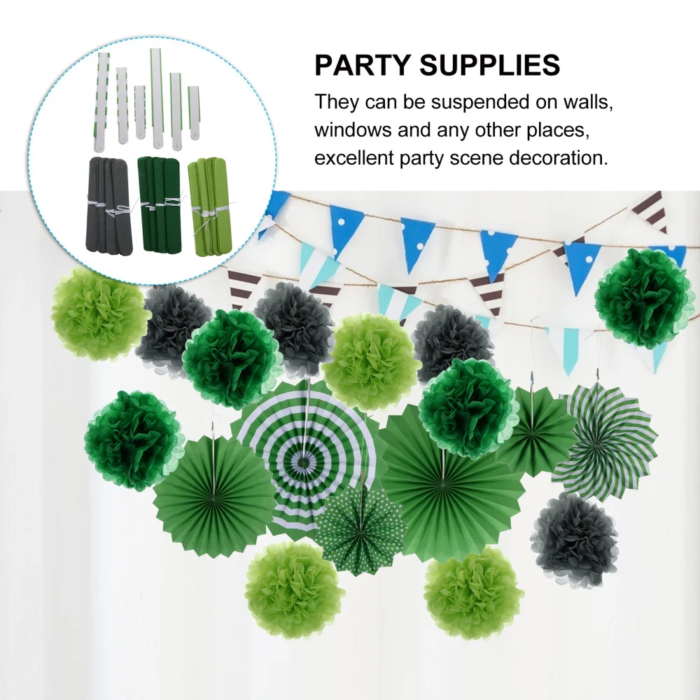 

1 Set Paper Fans Ornaments Party Paper Fan Flowers Ornament Party Supplies